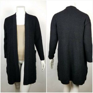 Linea Long Cardigan Sweater Black Sz M